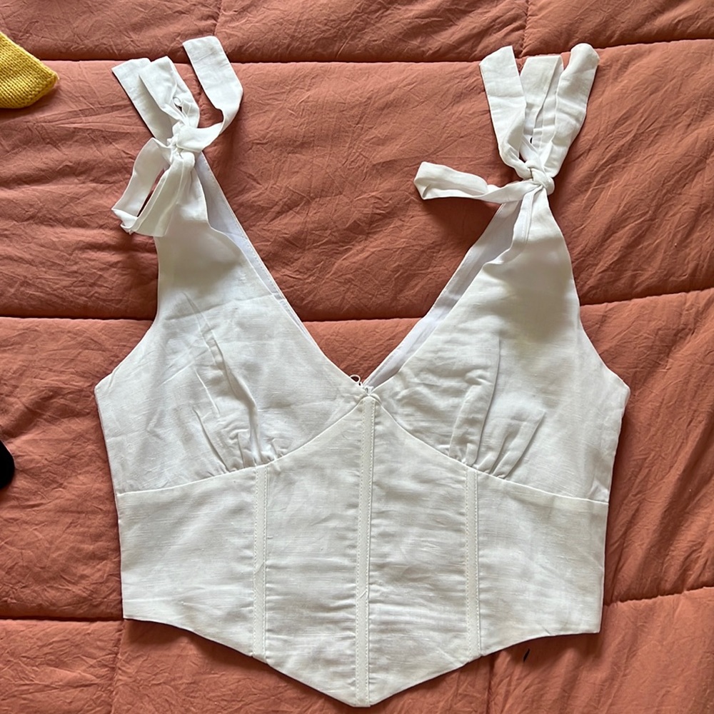 White corset top with ties
